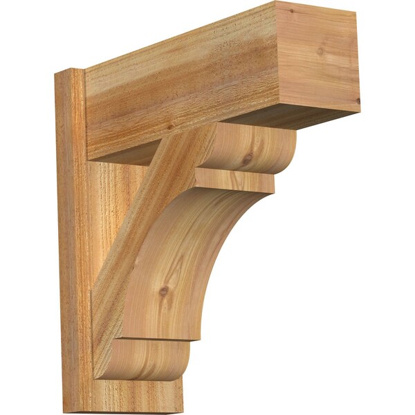 Ekena Millwork Olympic Block Rough Sawn Outlooker, Western Red Cedar, 8"W x 22"D x 22"H OUT08X22X22OLY05RWR - main